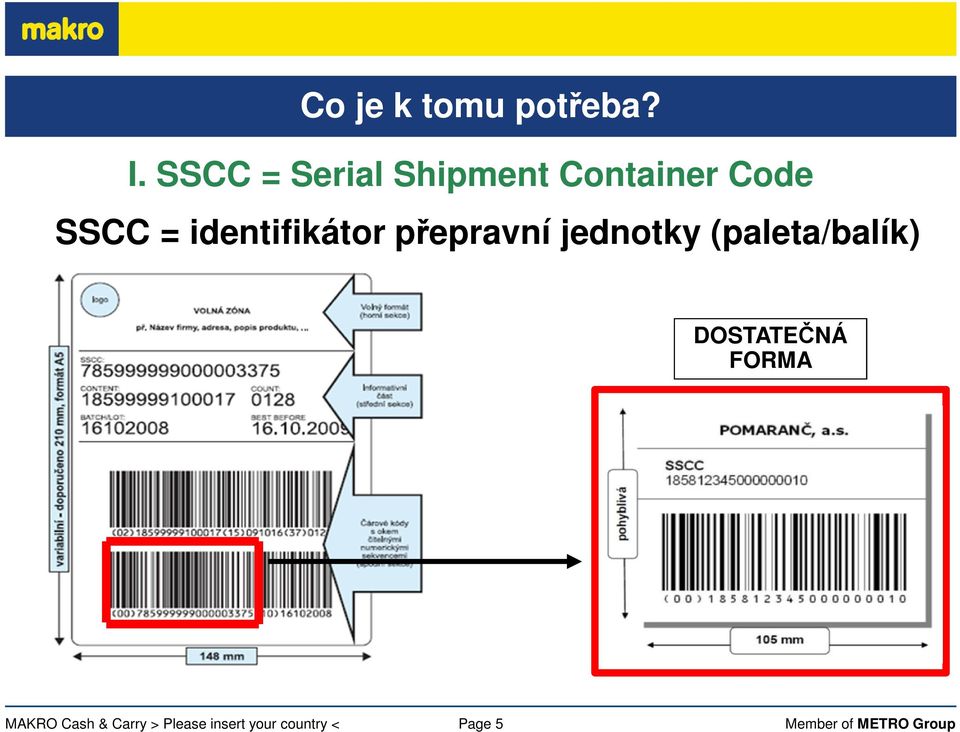 Code SSCC = identifikátor přepravní