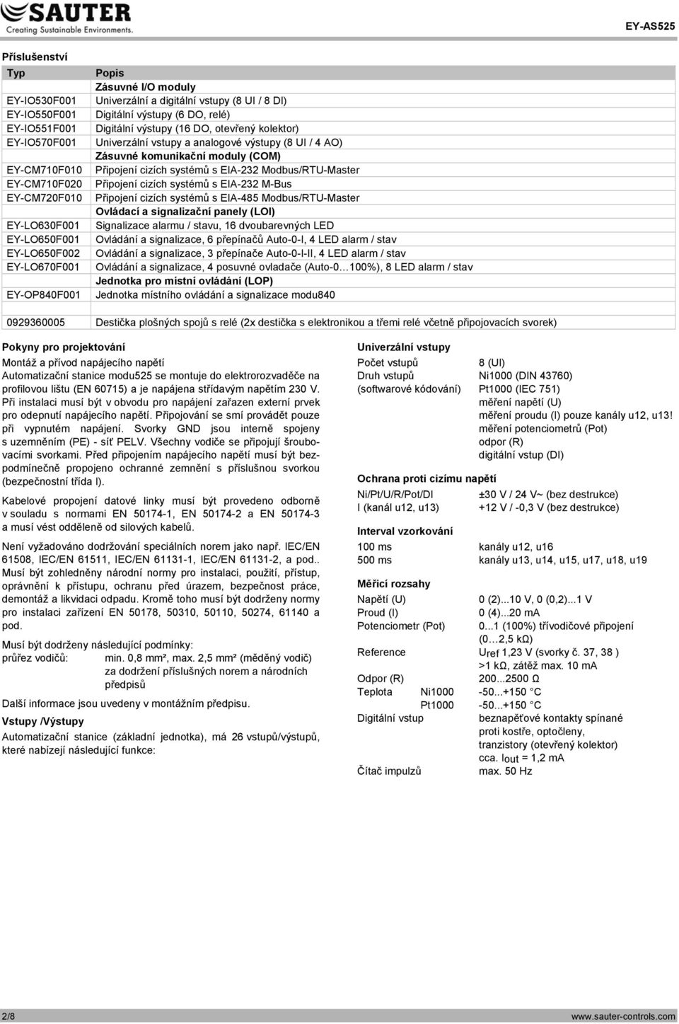 moduly (COM) Připojení cizích systémů s EIA-232 Modbus/RTU-Master Připojení cizích systémů s EIA-232 M-Bus Připojení cizích systémů s EIA-485 Modbus/RTU-Master Ovládací a signalizační panely (LOI)