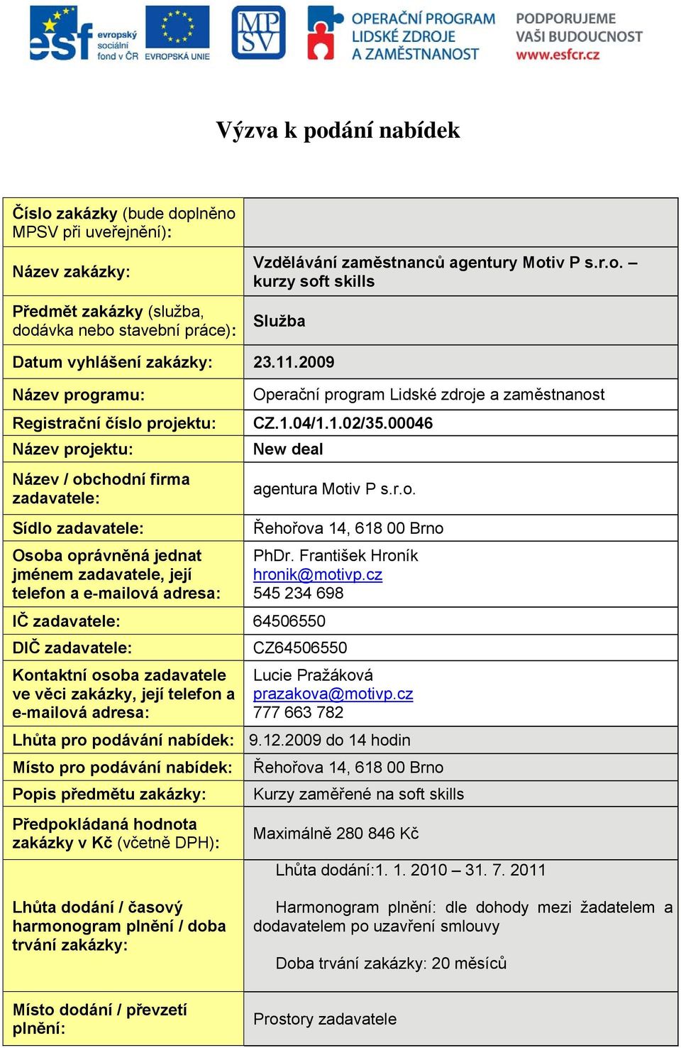 Operační program Lidské zdroje a zaměstnanost CZ.1.04/1.1.02/35.