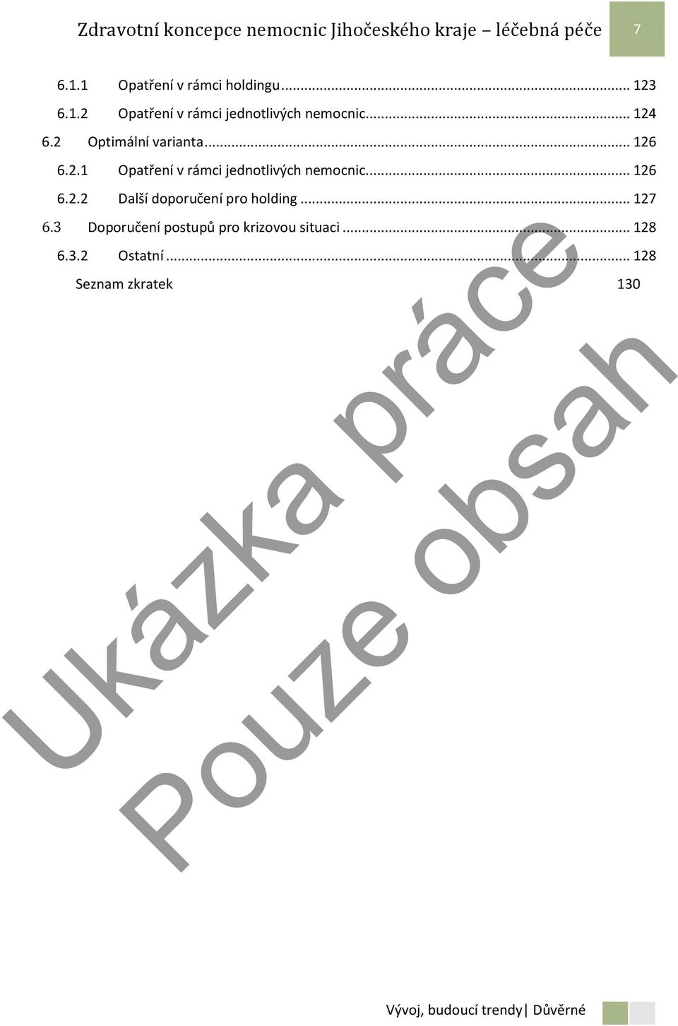 2 Optimální varianta... 126 6.2.1 Opatření v rámci jednotlivých nemocnic... 126 6.2.2 Další doporučení pro holding.