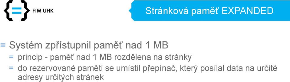 stránky = do rezervované paměti se umístil