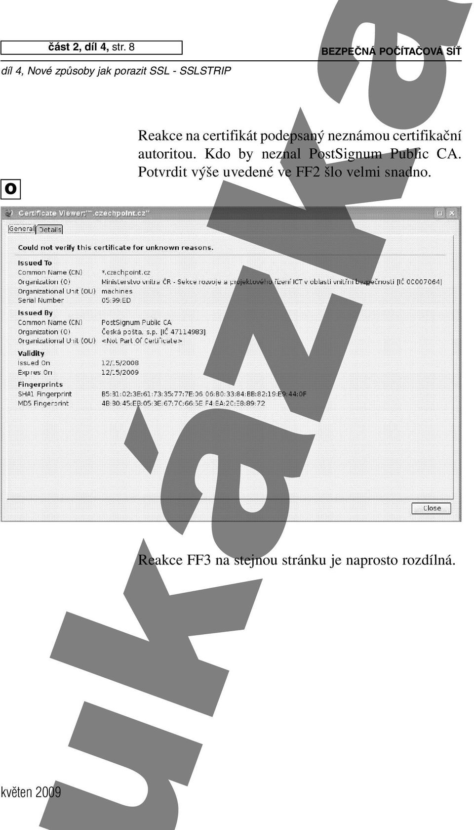 neznámou certifikační autoritou.