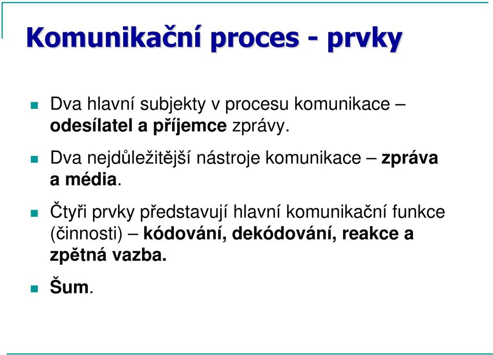 Dva nejdůležitější nástroje komunikace zpráva a média.