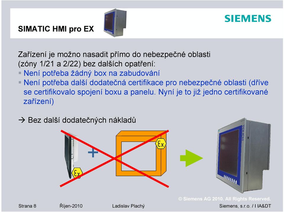 certifikace pro nebezpečné oblasti (dříve se certifikovalo spojení boxu a panelu.