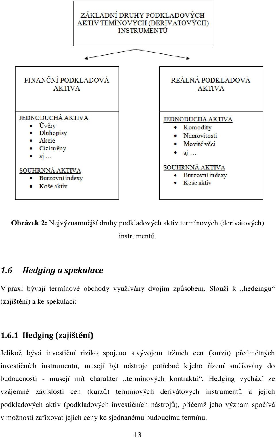 1 Hedging (zajištění) Jelikož bývá investiční riziko spojeno s vývojem tržních cen (kurzů) předmětných investičních instrumentů, musejí být nástroje potřebné k jeho řízení