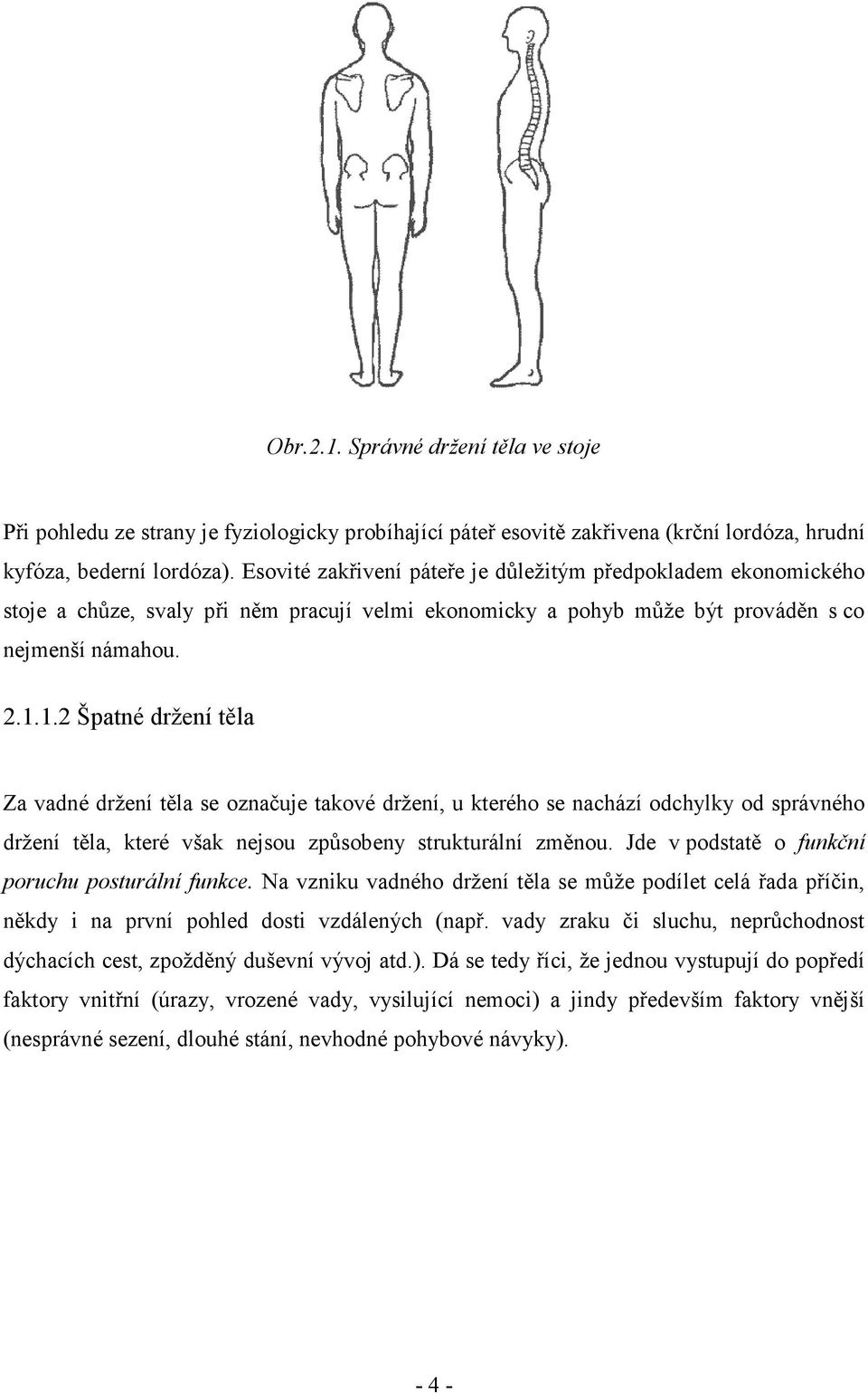 1.2 Špatné držení těla Za vadné držení těla se označuje takové držení, u kterého se nachází odchylky od správného držení těla, které však nejsou způsobeny strukturální změnou.