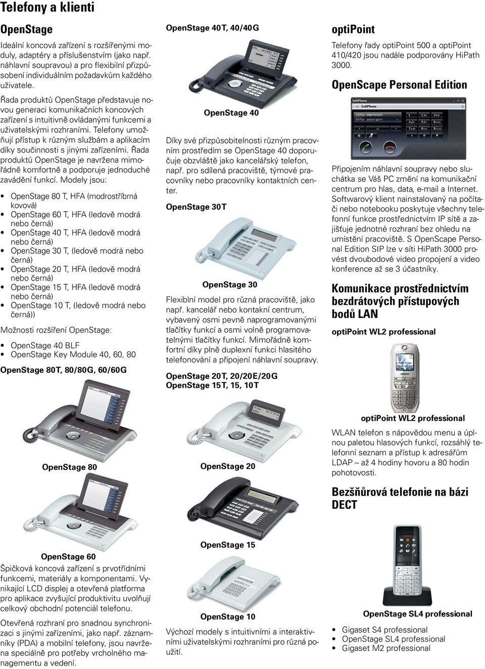 Řada produktů OpenStage představuje novou generaci komunikačních koncových zařízení s intuitivně ovládanými funkcemi a uživatelskými rozhraními.