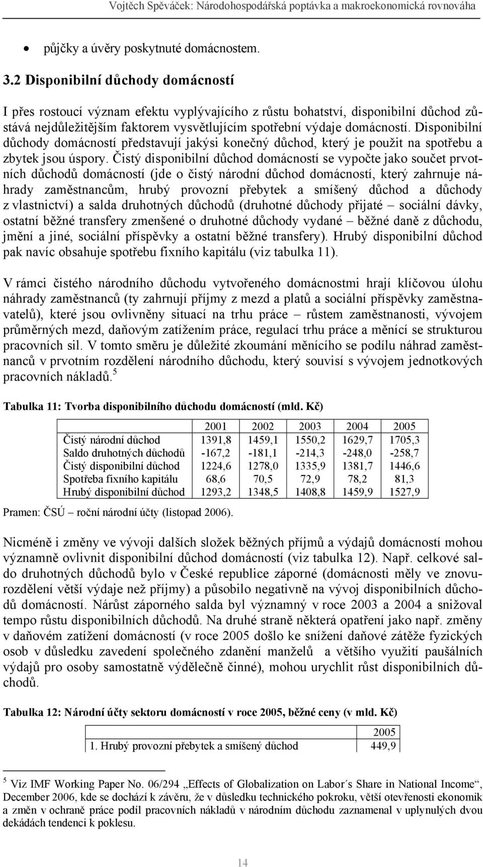 Disponibilní důchody domácností představují jakýsi konečný důchod, který je použit na spotřebu a zbytek jsou úspory.