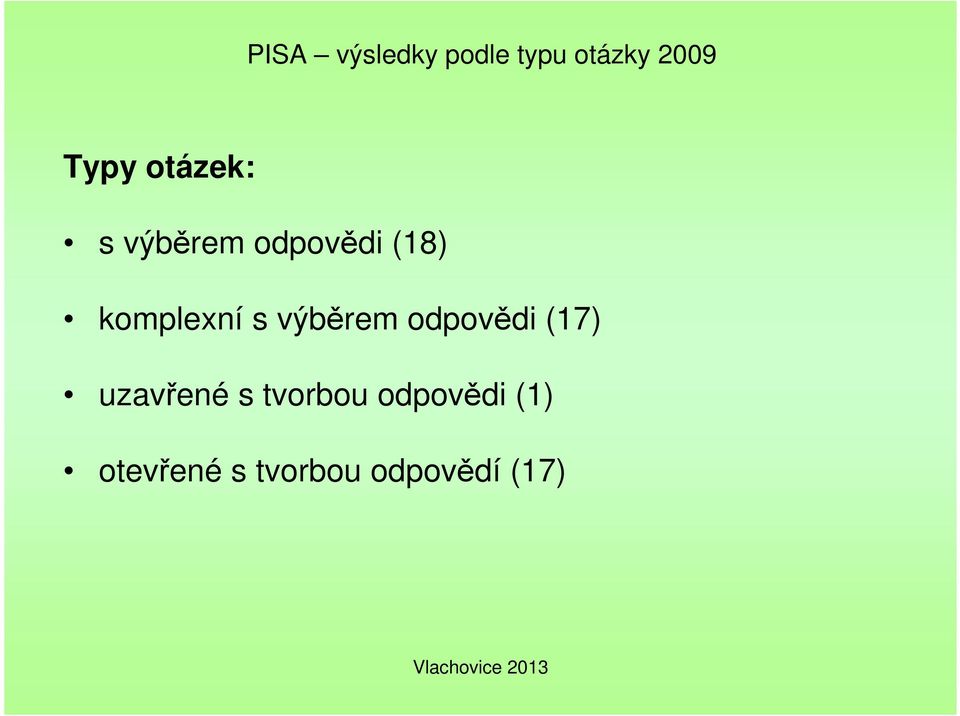 s výběrem odpovědi (17) uzavřené s tvorbou