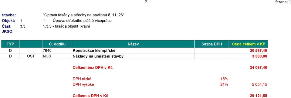 3 1.3.3 - fasáda objekt krajní TYP Č.