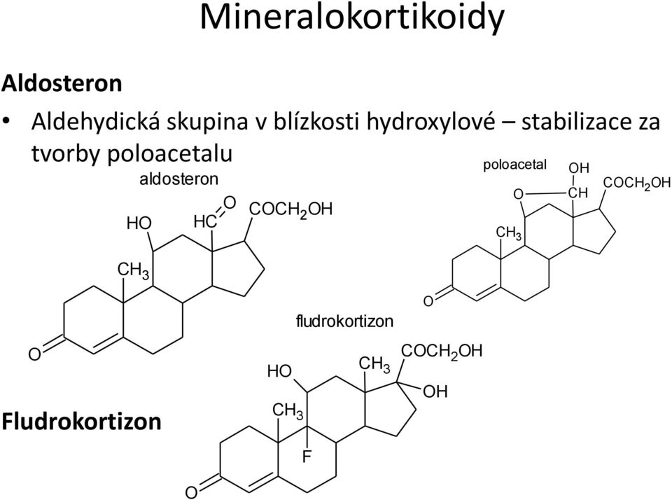 poloacetalu aldosteron CCH H HC 2 H poloacetal H