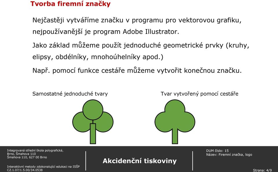 Jako základ můžeme použít jednoduché geometrické prvky (kruhy, elipsy, obdélníky,