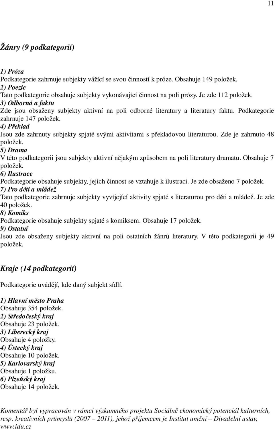 3) Odborná a faktu Zde jsou obsaženy subjekty aktivní na poli odborné literatury a literatury faktu. Podkategorie zahrnuje 147 položek.