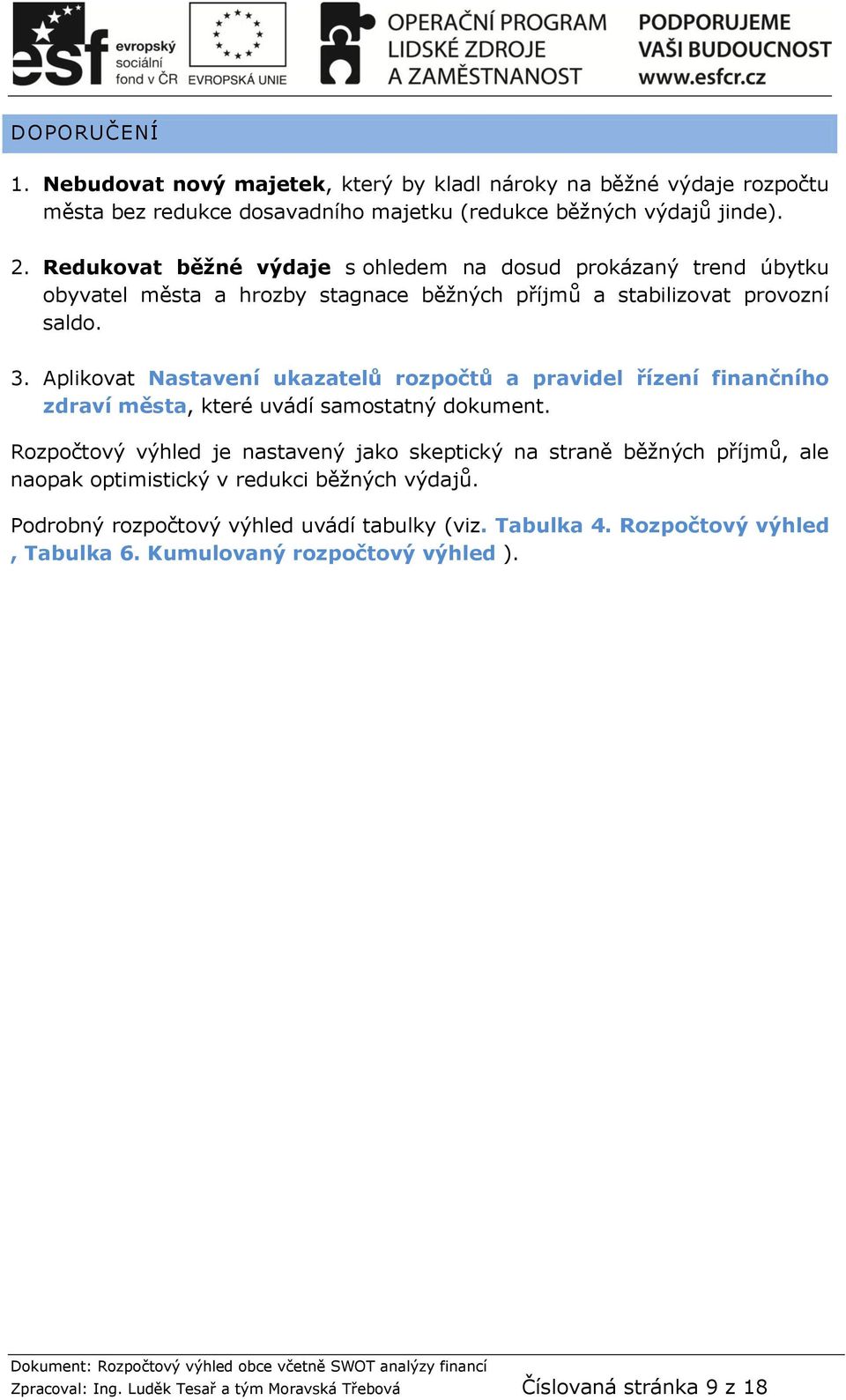 Aplikovat Nastavení ukazatelů rozpočtů a pravidel řízení finančního zdraví města, které uvádí samostatný dokument.