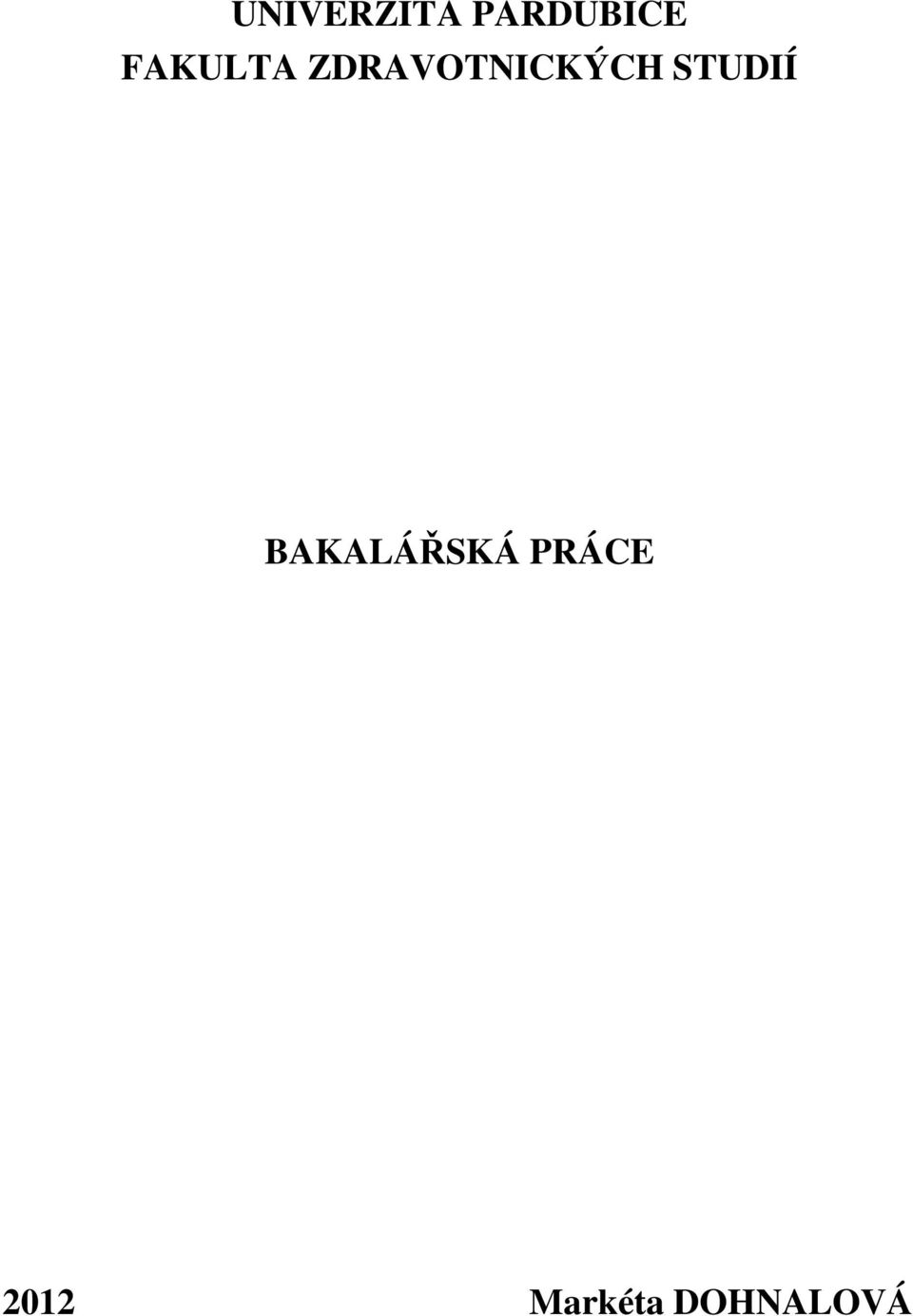 STUDIÍ BAKALÁŘSKÁ