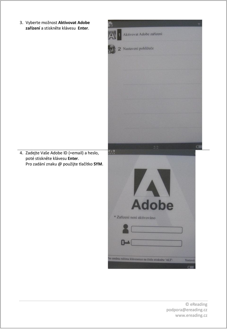Zadejte Vaše Adobe ID (=email) a heslo, poté