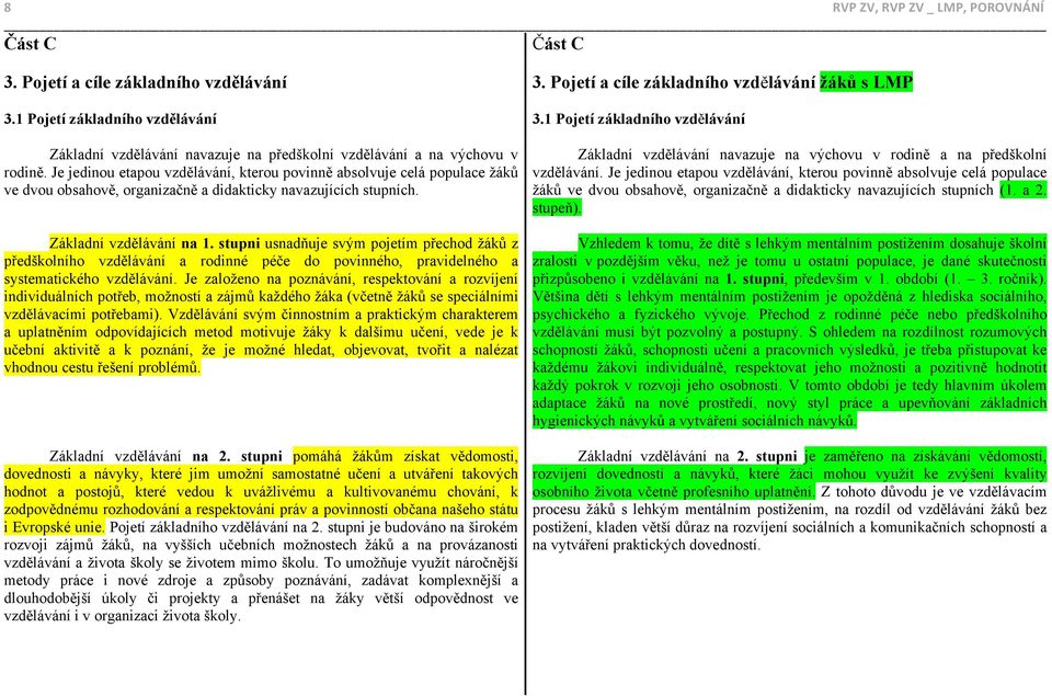 stupni usnadňuje svým pojetím přechod žáků z předškolního vzdělávání a rodinné péče do povinného, pravidelného a systematického vzdělávání.