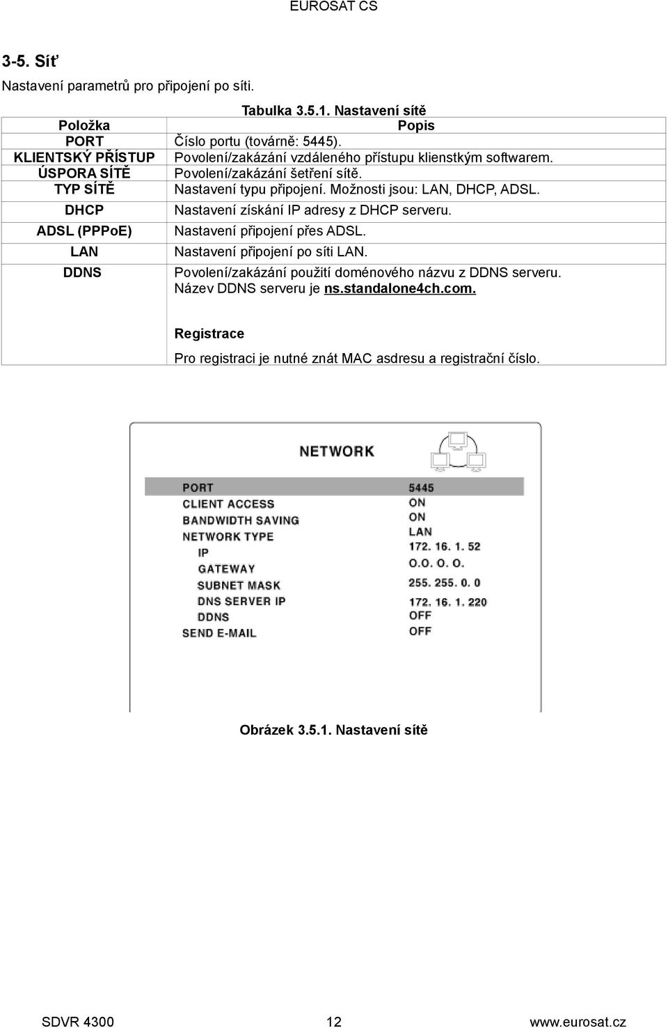 Nastavení typu připojení. Možnosti jsou: LAN, DHCP, ADSL. Nastavení získání IP adresy z DHCP serveru. ADSL (PPPoE) Nastavení připojení přes ADSL.