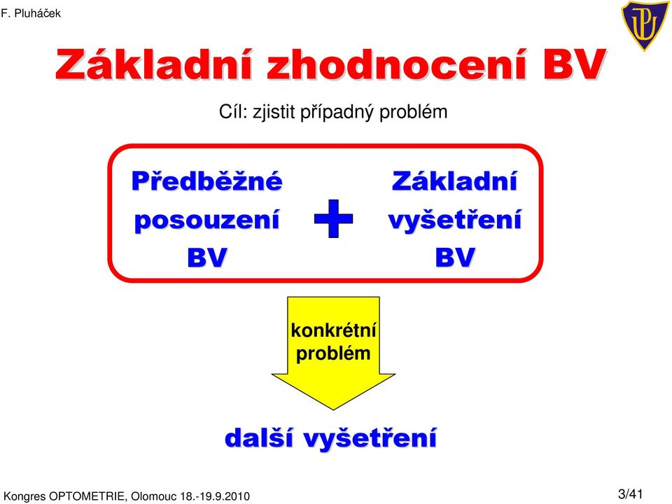 etření BV konkrétní problém další vyšet