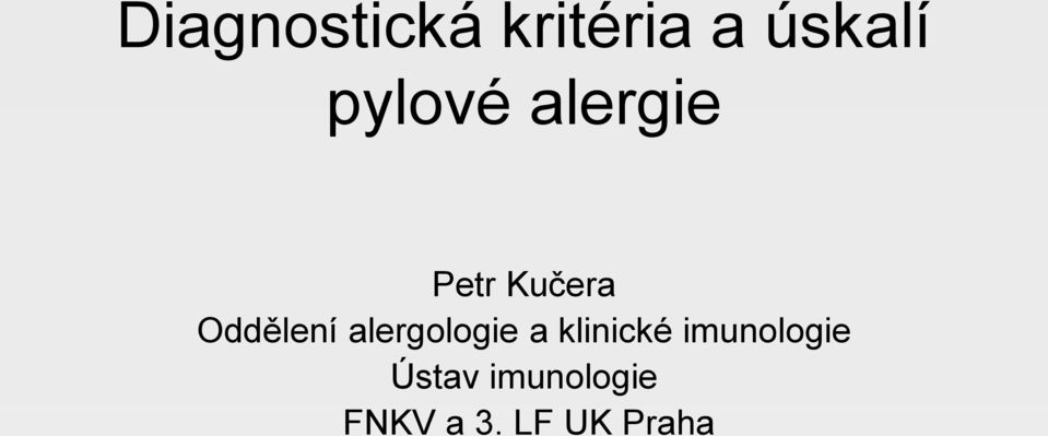 Oddělení alergologie a klinické