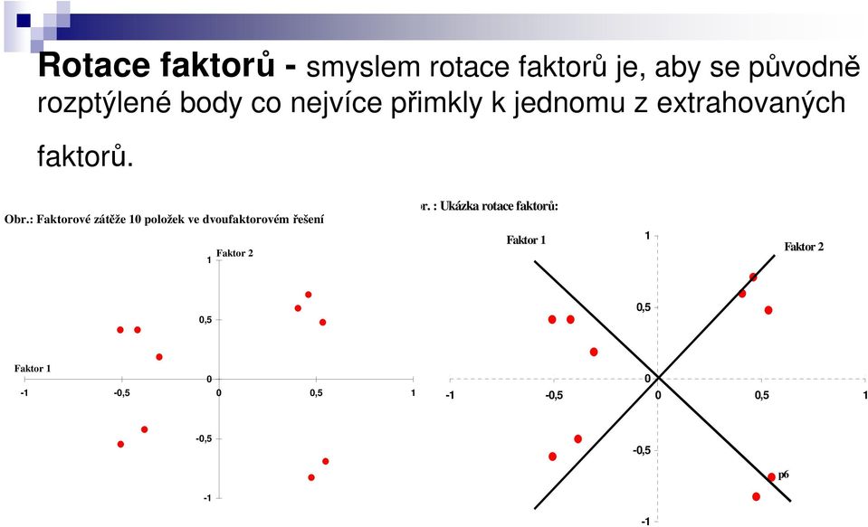 : Faktorové zátěže 10 položek ve dvoufaktorovém řešení Obr.