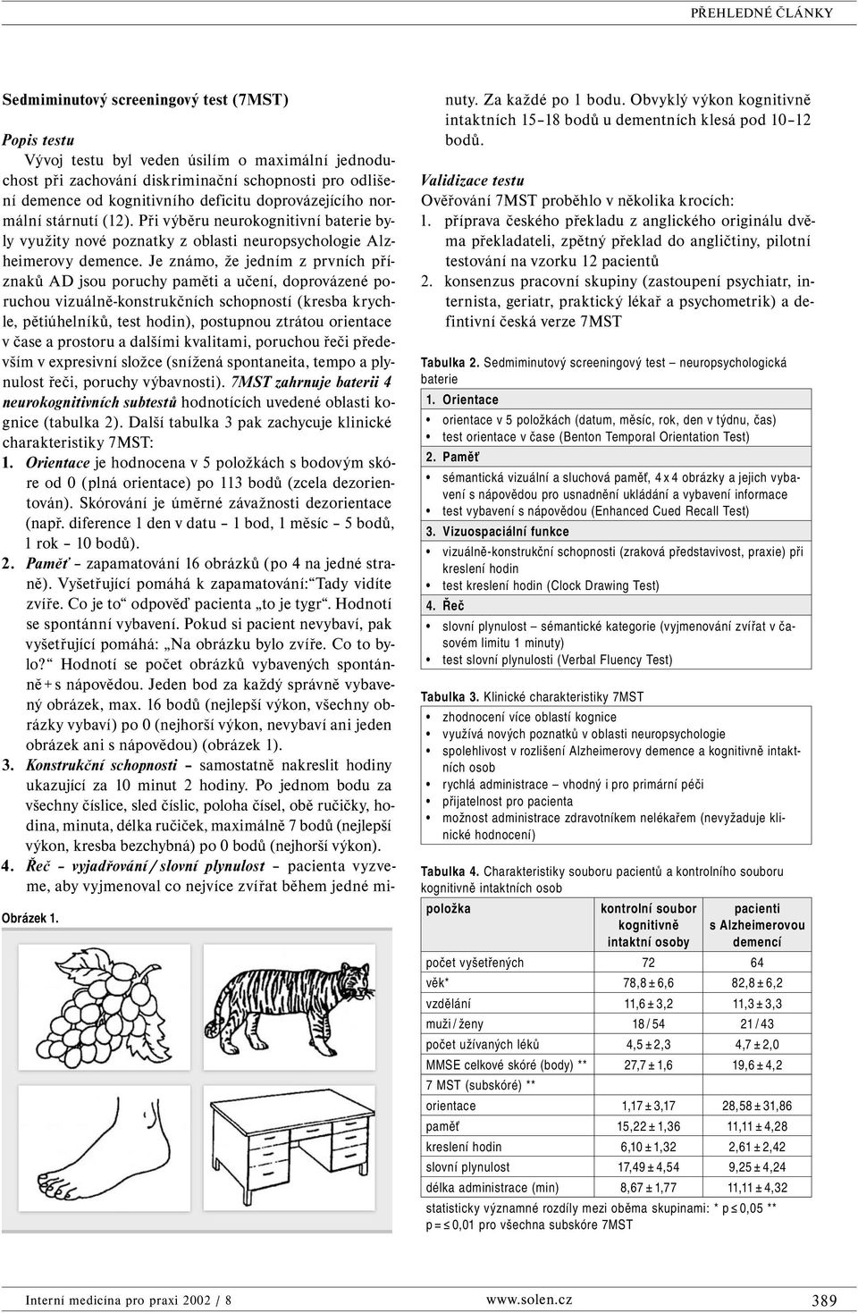 Při výběru neurokognitivní baterie byly využity nové poznatky z oblasti neuropsychologie Alzheimerovy demence.