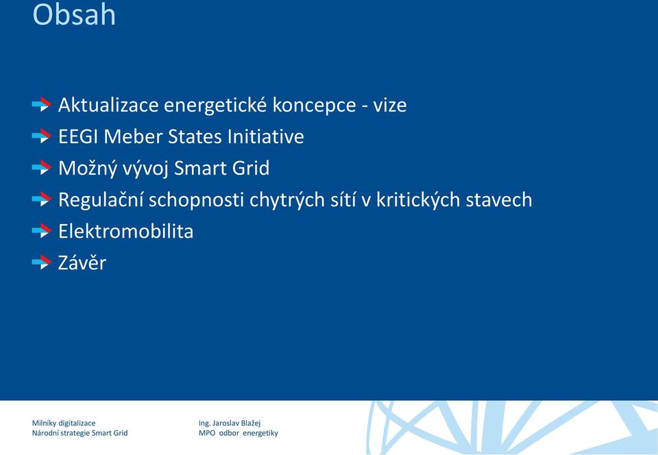 vývoj Smart Grid Regulační schopnosti