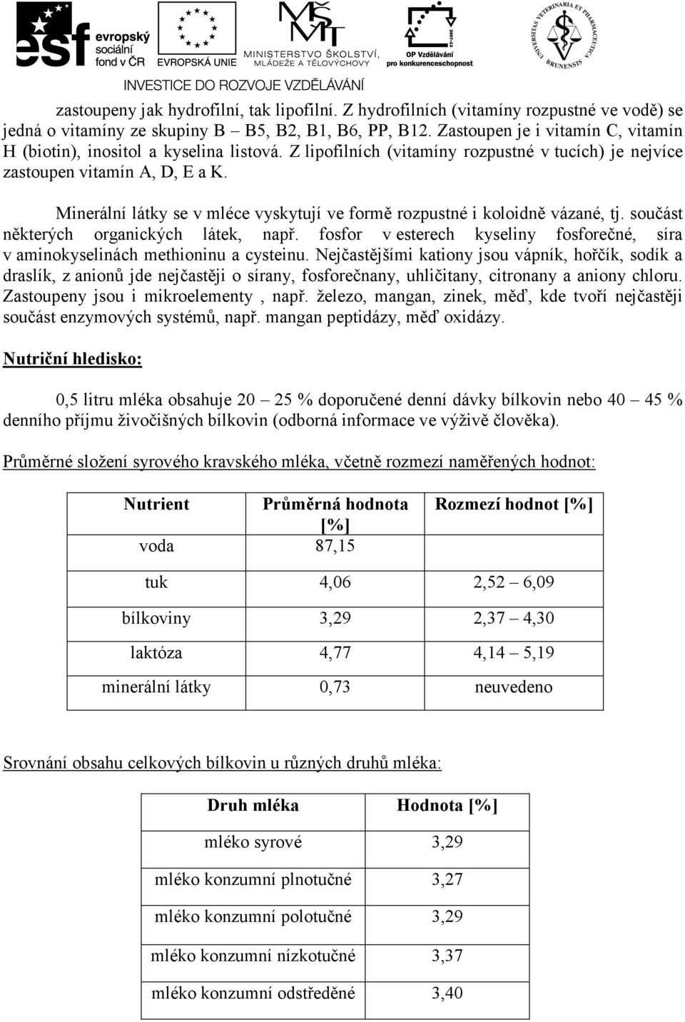 Minerální látky se v mléce vyskytují ve formě rozpustné i koloidně vázané, tj. součást některých organických látek, např.