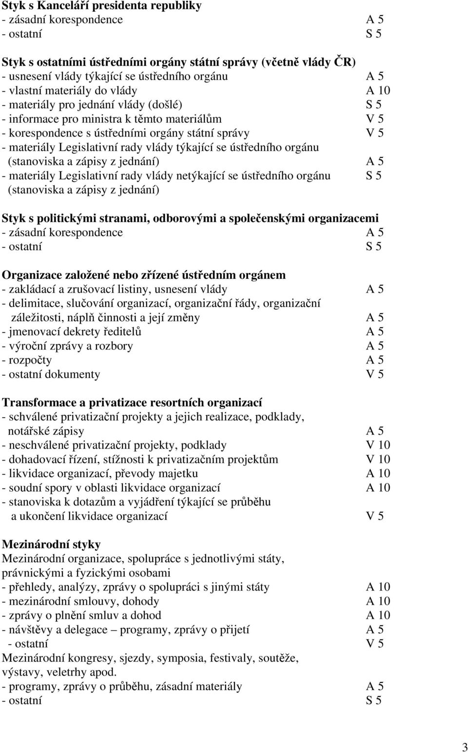 vlády týkající se ústředního orgánu (stanoviska a zápisy z jednání) A 5 - materiály Legislativní rady vlády netýkající se ústředního orgánu S 5 (stanoviska a zápisy z jednání) Styk s politickými