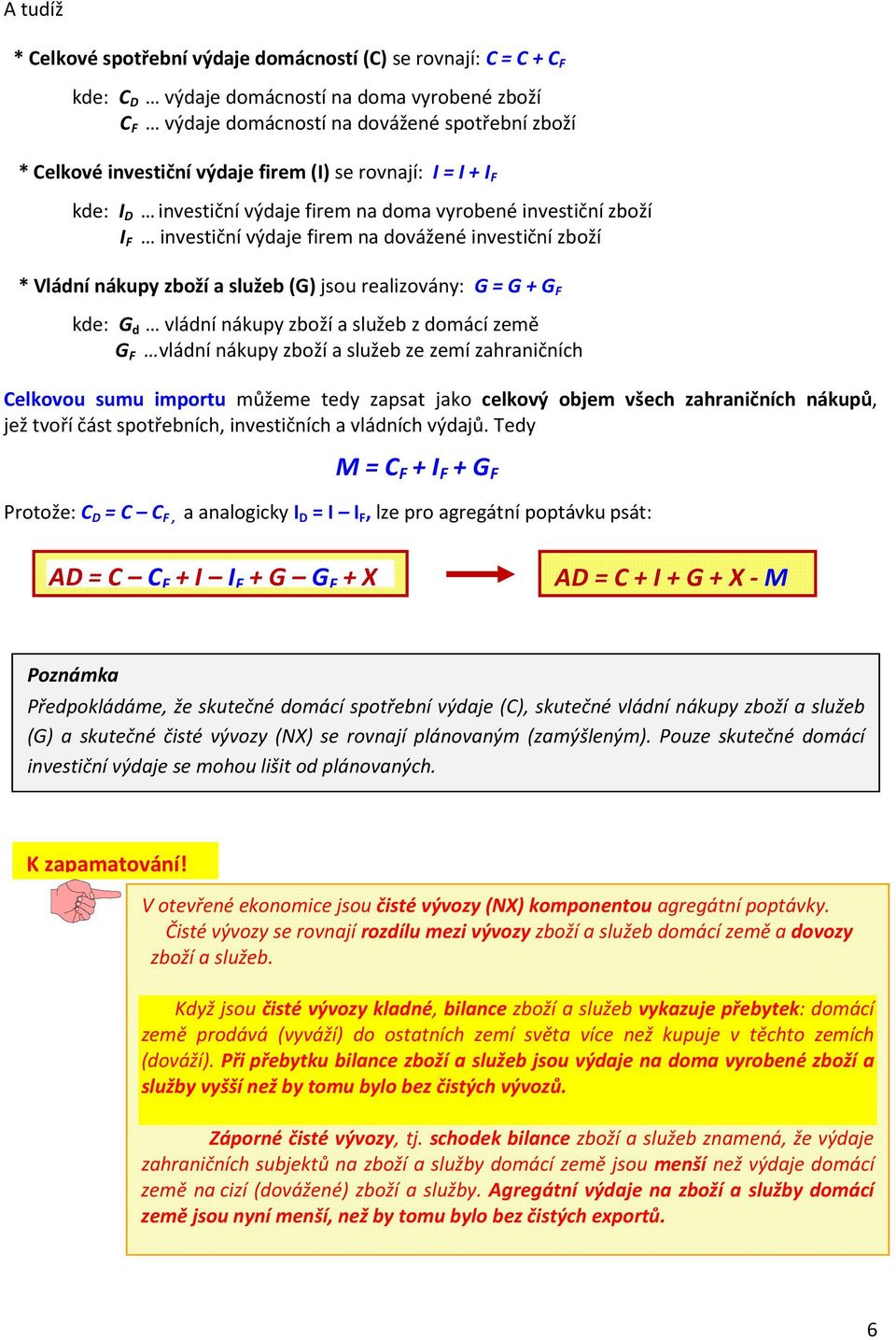 jsou realizovány: G = G + G F kde: G d vládní nákupy zboží a služeb z domácí země G F vládní nákupy zboží a služeb ze zemí zahraničních Celkovou sumu importu můžeme tedy zapsat jako celkový objem