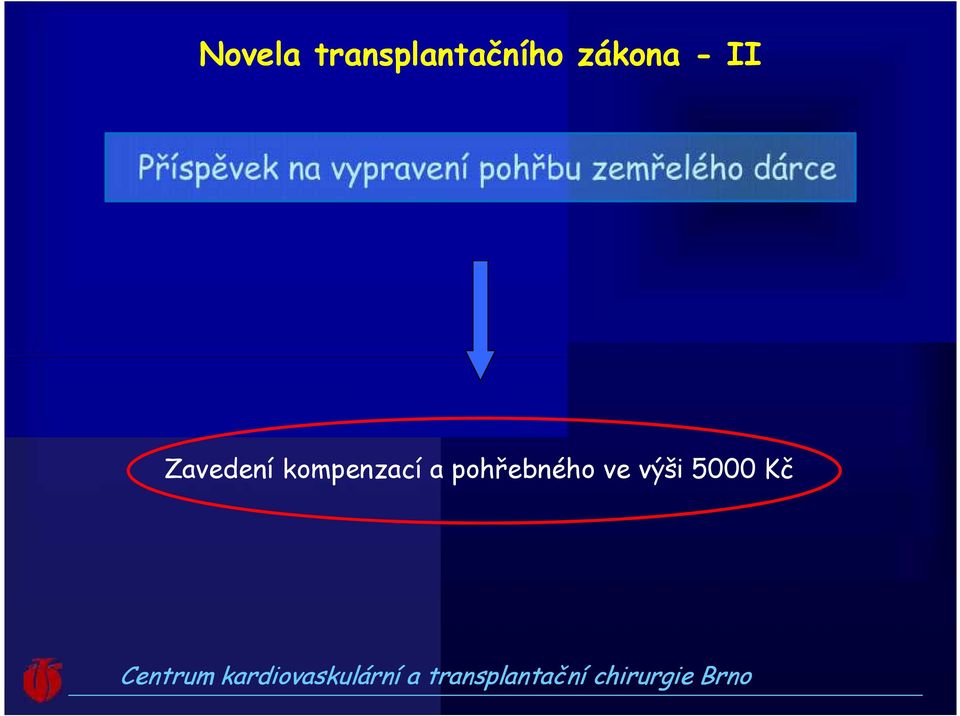 zemřelého dárce Zavedení