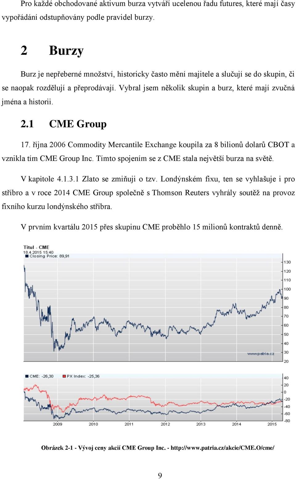 Vybral jsem několik skupin a burz, které mají zvučná jména a historii. 2.1 CME Group 17. října 2006 Commodity Mercantile Exchange koupila za 8 bilionů dolarů CBOT a vznikla tím CME Group Inc.
