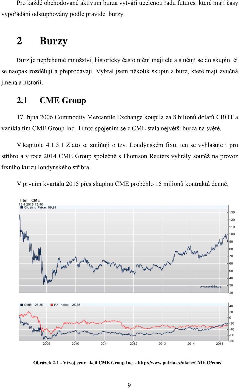 Vybral jsem několik skupin a burz, které mají zvučná jména a historii. 2.1 CME Group 17. října 2006 Commodity Mercantile Exchange koupila za 8 bilionů dolarů CBOT a vznikla tím CME Group Inc.