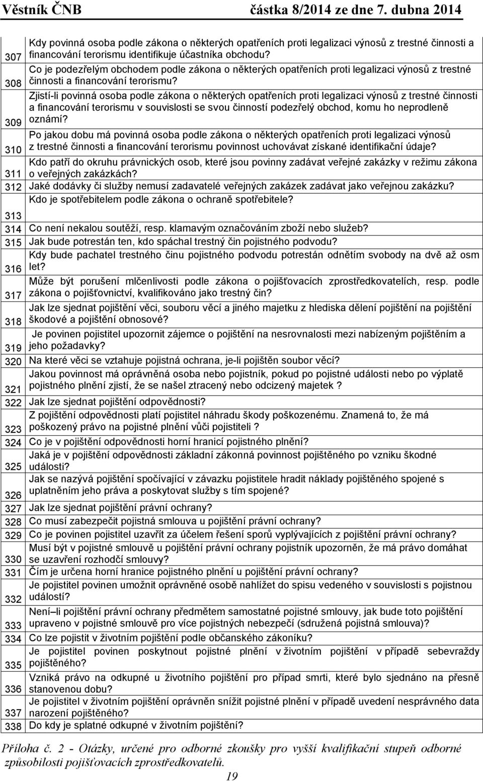 Zjistí-li povinná osoba podle zákona o některých opatřeních proti legalizaci výnosů z trestné činnosti a financování terorismu v souvislosti se svou činností podezřelý obchod, komu ho neprodleně 309