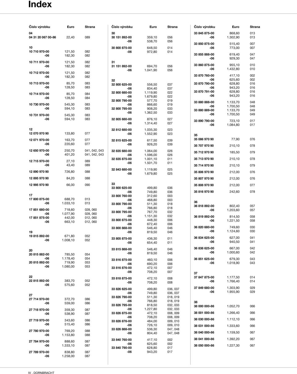 10 731 970-00 545,30 083 10 731 970-06 594,10 083 12 12 070 970 90 133,80 077 12 071 970-00 163,70 077 12 071 970-06 220,60 077 12 650 970-00 250,70 041, 042, 043 12 650 970-06 401,20 041, 042, 043