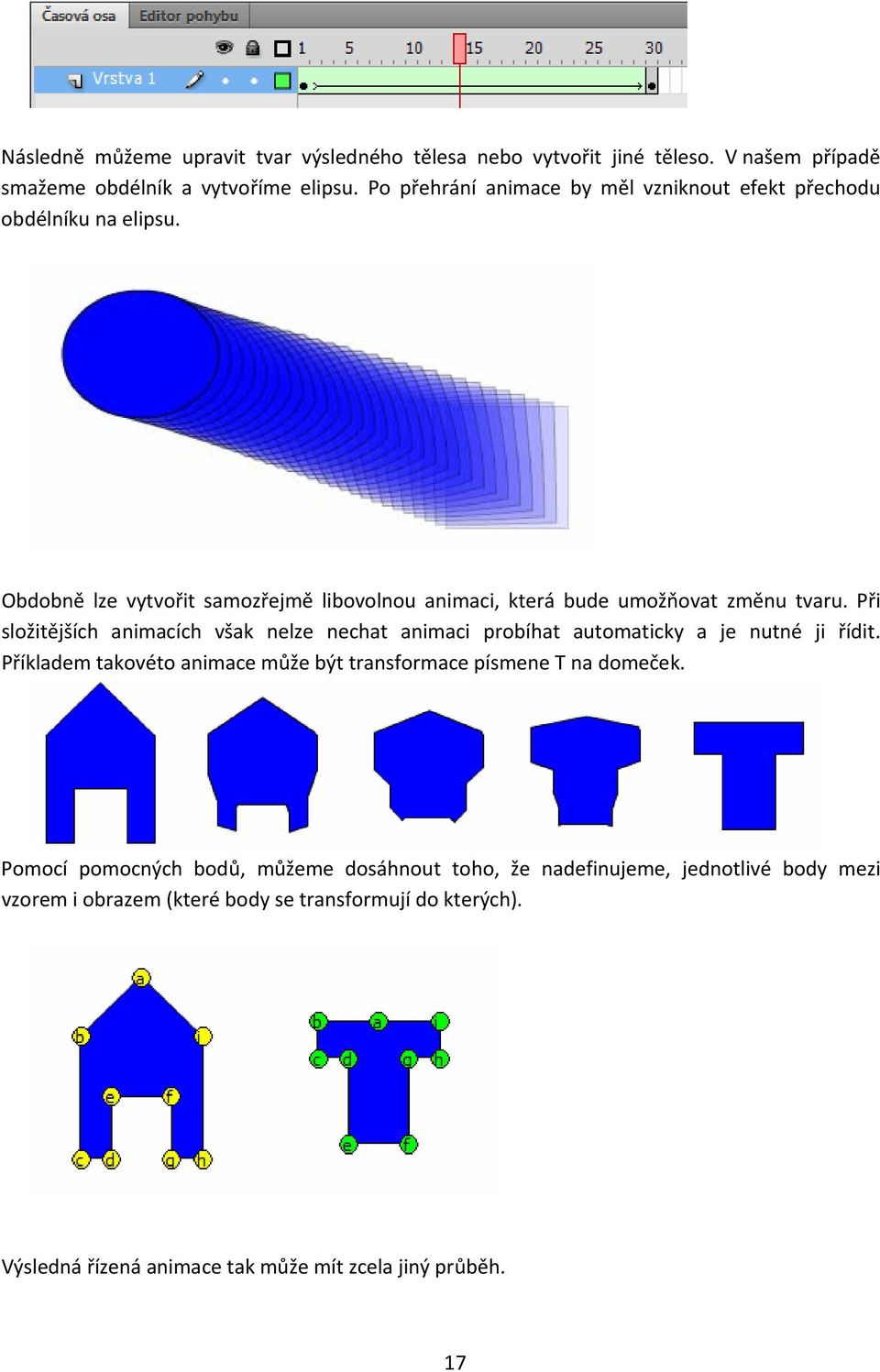 Při složitějších animacích však nelze nechat animaci probíhat automaticky a je nutné ji řídit.
