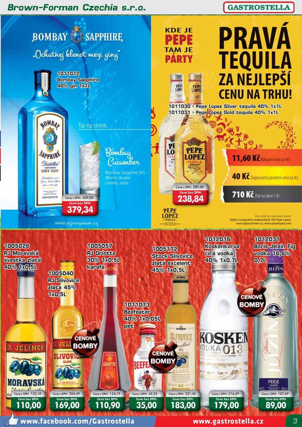 5L karafa 1005172 Stock Slivovice zlatá excelent 45% 1x0,5L 1012016 Koskenkorva čirá vodka 40% 1x0.