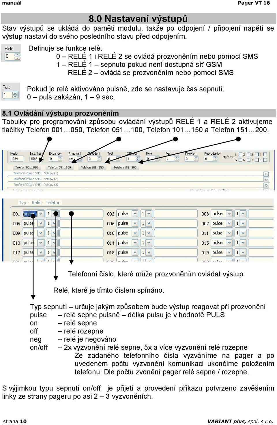 0 RELÉ 1 i RELÉ 2 se ovládá prozvoněním nebo pomocí SMS 1 RELÉ 1 sepnuto pokud není dostupná síť GSM RELÉ 2 ovládá se prozvoněním nebo pomocí SMS Pokud je relé aktivováno pulsně, zde se nastavuje čas