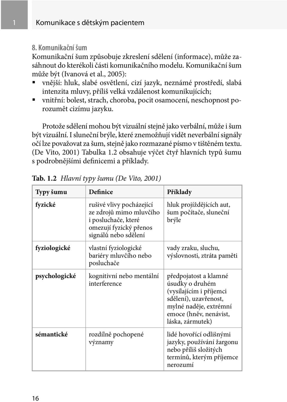 , 2005): vnější: hluk, slabé osvětlení, cizí jazyk, neznámé prostředí, slabá intenzita mluvy, příliš velká vzdálenost komunikujících; vnitřní: bolest, strach, choroba, pocit osamocení, neschopnost