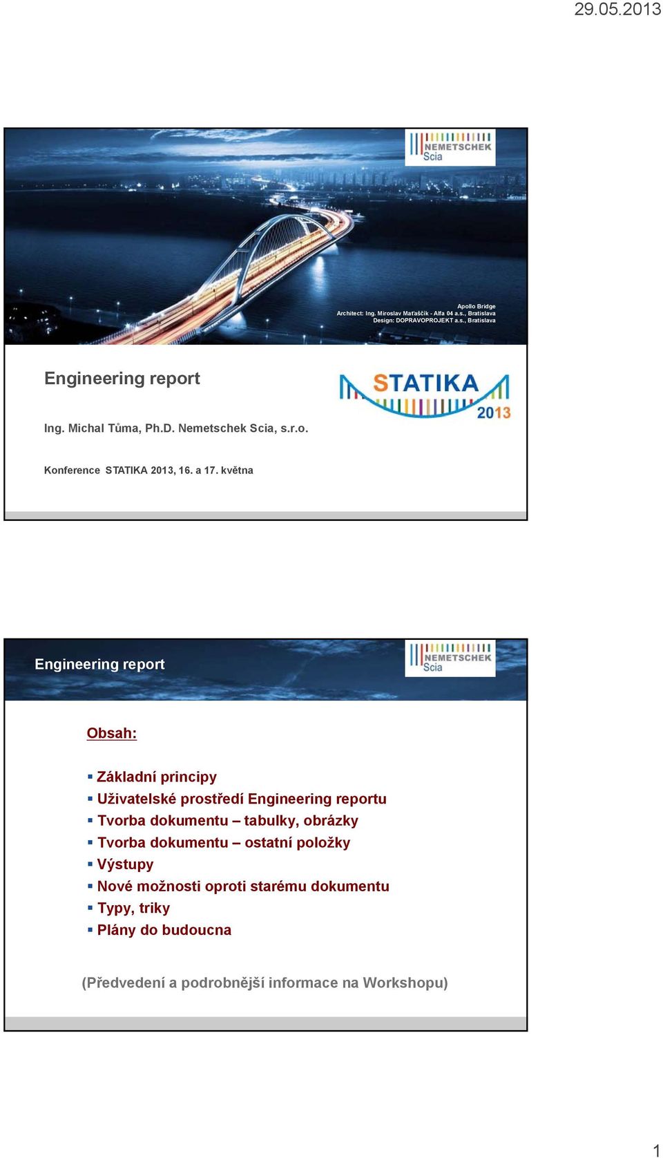 r.o. Konference STATIKA 2013, 16. a 17.