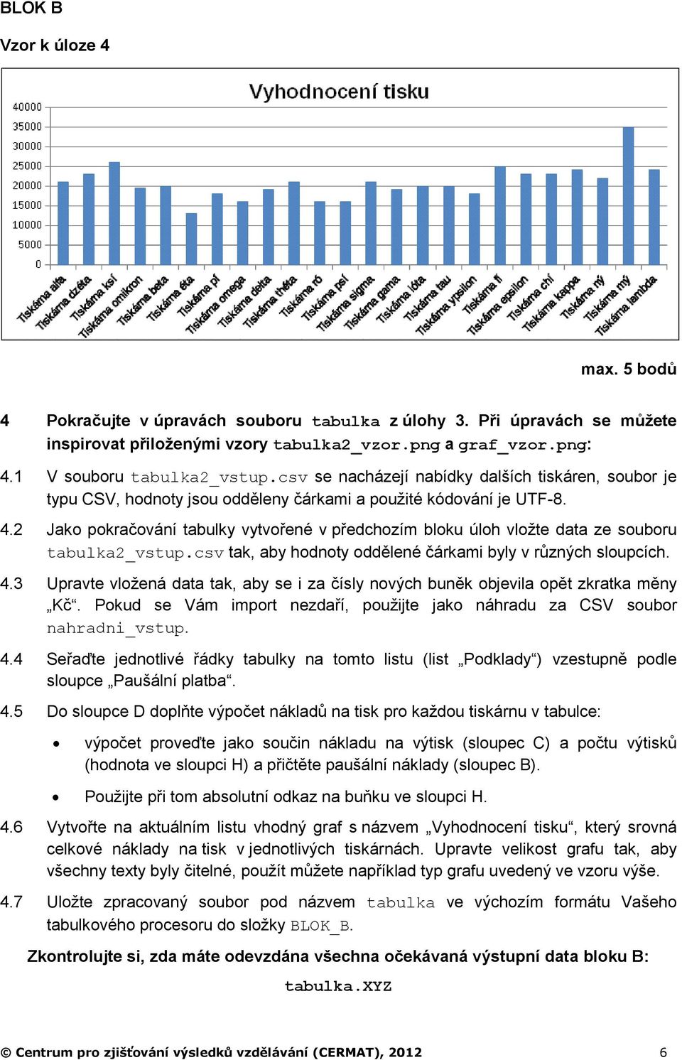 2 Jako pokračování tabulky vytvořené v předchozím bloku úloh vložte data ze souboru tabulka2_vstup.csv tak, aby hodnoty oddělené čárkami byly v různých sloupcích. 4.