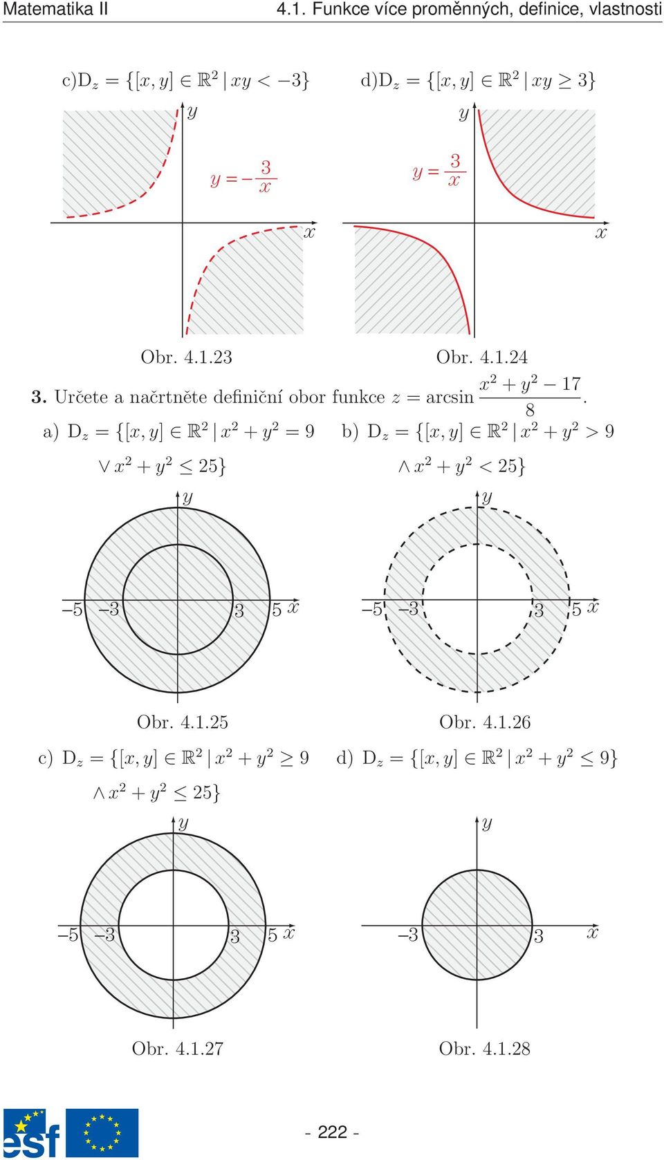 8 a) D z = {[,] R 2 2 + 2 = 9 b) D z = {[,] R 2 2 + 2 > 9 2 + 2 25} 2 + 2 < 25} 5 5 5 5 Obr. 4.