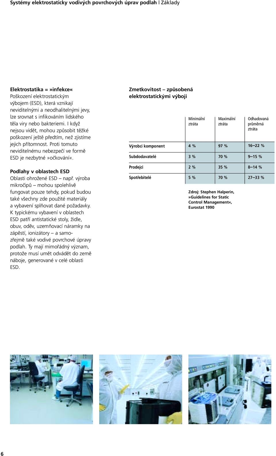 Proti tomuto viditelnému bezpečí ve formě ESD je zbytné»očkování«. Podlahy v oblastech ESD Oblasti ohrožené ESD např.