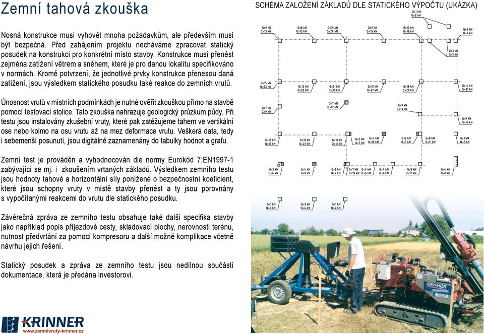 Konstrukce musí přenést zejména zatížení větrem a sněhem, které je pro danou lokalitu specifikováno v normách.