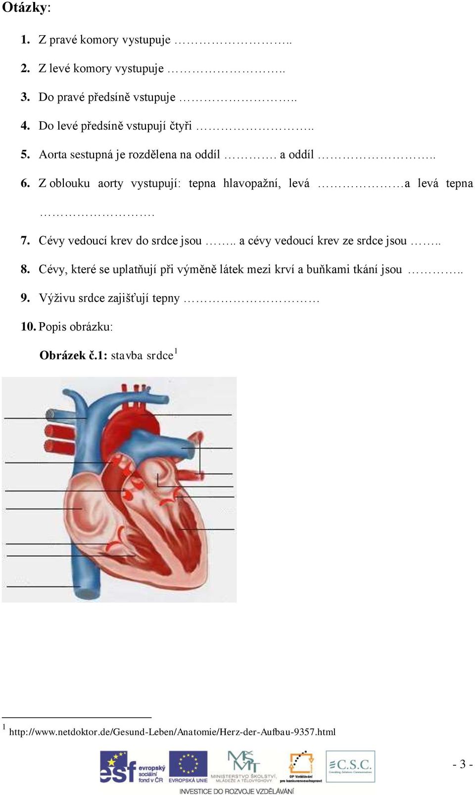 Cévy vedoucí krev do srdce jsou.. a cévy vedoucí krev ze srdce jsou.. 8.