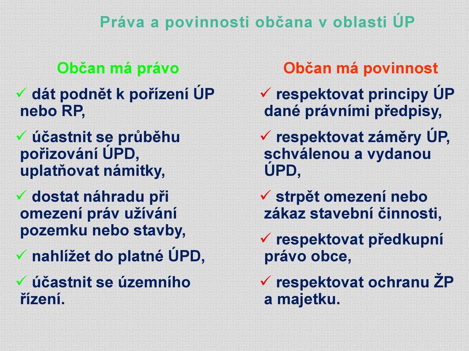 územního řízení.
