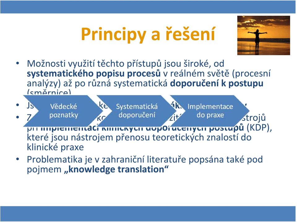 jsme se konkrétně na využití procesních nástrojů při implementaci klinických doporučených postupů (KDP), které jsou nástrojem