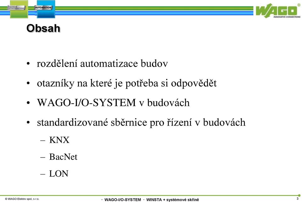 WAGO-I/O-SYSTEM v budovách