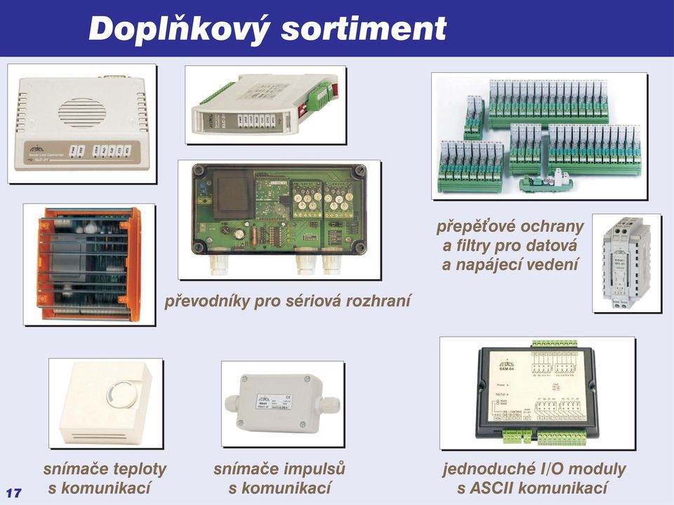 vedení 17 snímače teploty s komunikací snímače