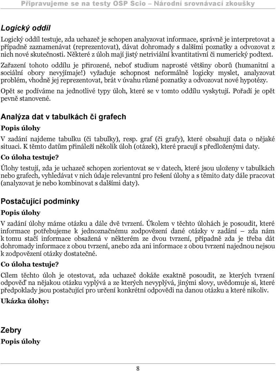 Zařazení tohoto oddílu je přirozené, neboť studium naprosté většiny oborů (humanitní a sociální obory nevyjímaje!